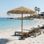 Parasol complet en doum naturel Ø 2 m fait à la main – Artisanat marocain authentique pour jardin et terrasse