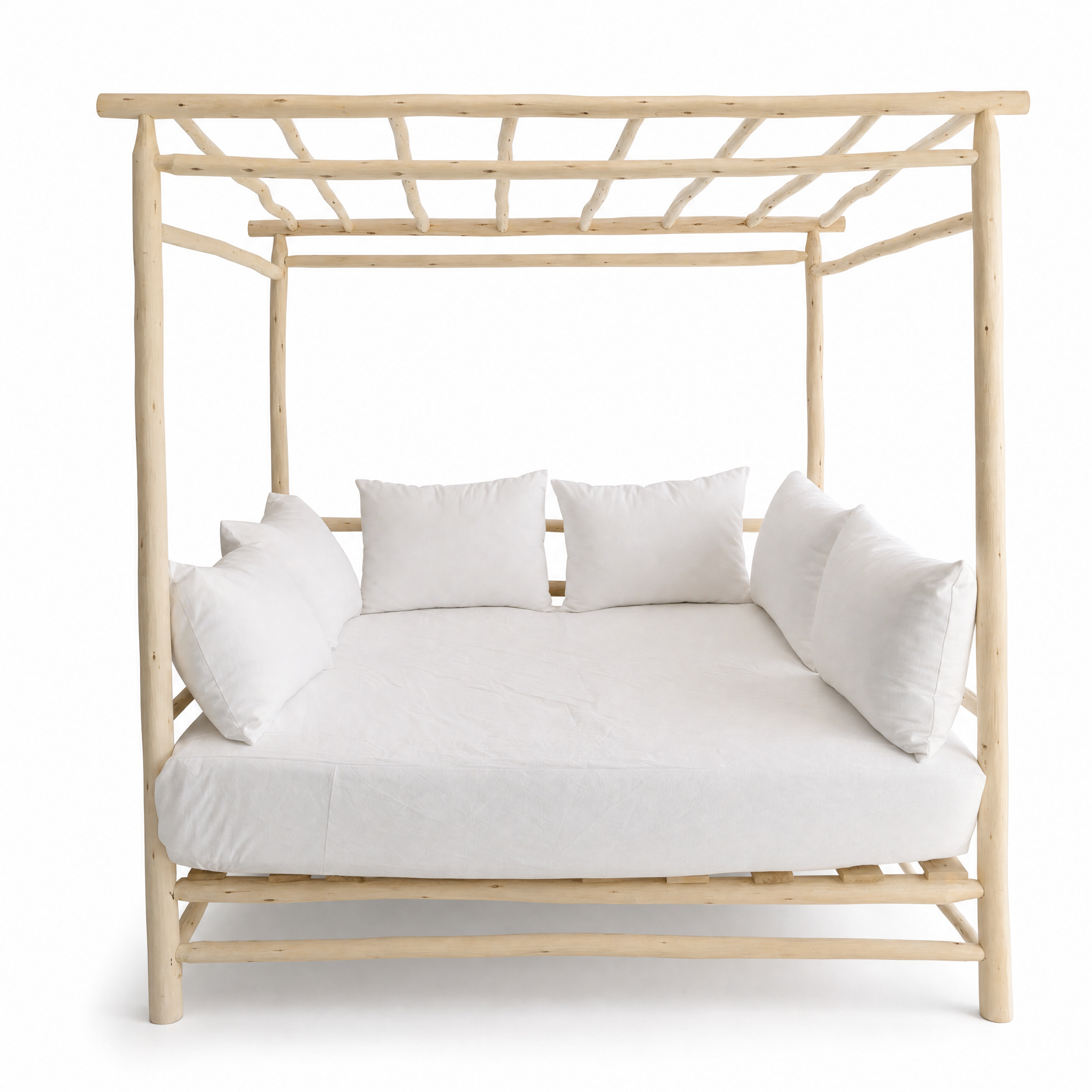 Pergola en bois d’eucalyptus | espace extérieur naturel et élégant | L 212 × P 160 × H 208 cm | bâche anti-intempéries optionnelle | installation simple
