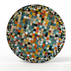 Plateau rond en zellige marocain multicolore Ø100 cm avec mosaïque artisanale posée à la main