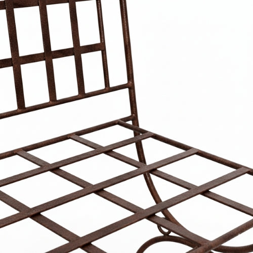 Vue de profil de la chaise en fer forge marina pour assise confortable