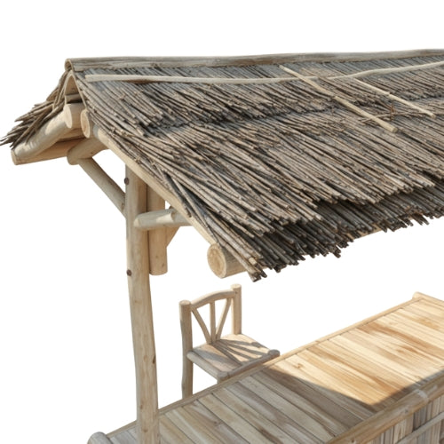 toit fixe bar exterieur protection soleil pluie bois teck