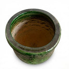 Grand pot de jardin en terre cuite émaillé vert Tamegroute – Artisanat marocain authentique pour intérieur et extérieur
