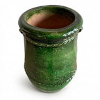 Grand pot de jardin en terre cuite émaillé vert Tamegroute – Artisanat marocain authentique pour intérieur et extérieur