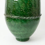 Grand pot de jardin en terre cuite émaillé vert Tamegroute – Artisanat marocain authentique pour intérieur et extérieur
